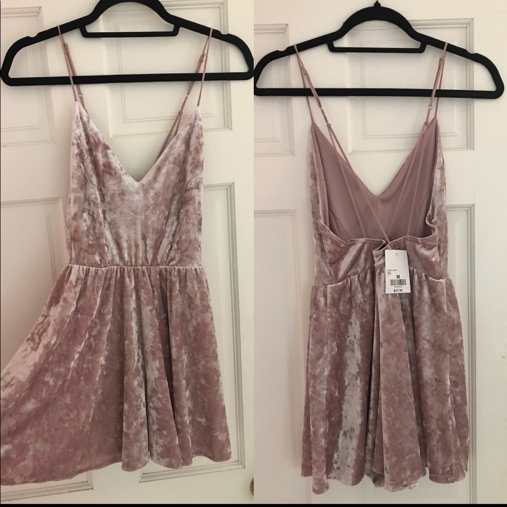 Blush velvet romper